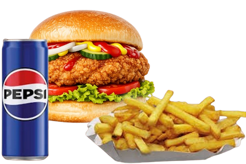 Don Carlos Pizzéria - Rántott csirkés Hamburger Menü - Hamburger menü - Online rendelés